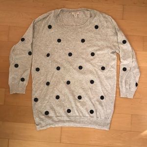 Jcrew Polka dot sweater black and grey (medium)